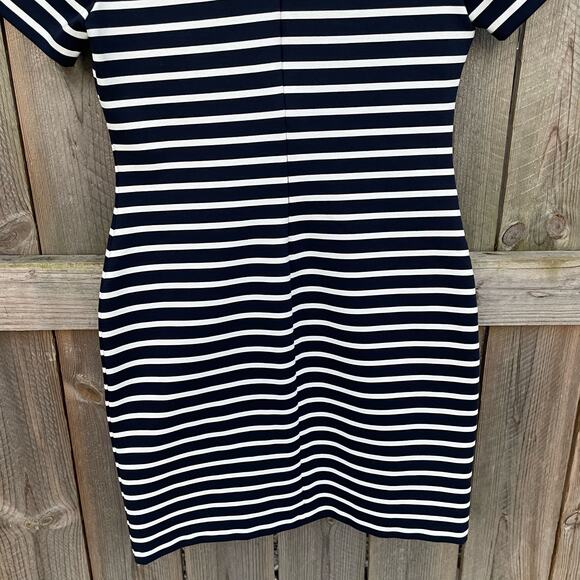 Michael Michael Kors Striped T-Shirt Dress Embellished Floral V-Neck Small NWT - Picture 6 of 9
